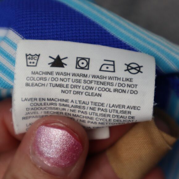 Nike Golf Polo Shirt Men XL Extra Blue Striped Casual Dri Fit Golfer Stretch Cam - Picture 8 of 16